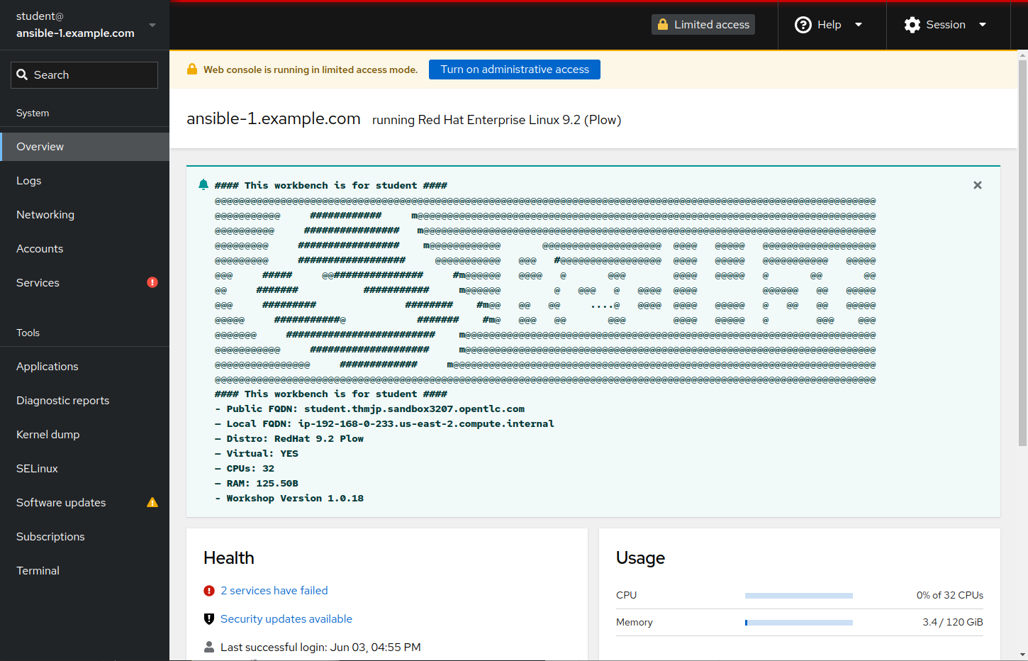 Example Web Console