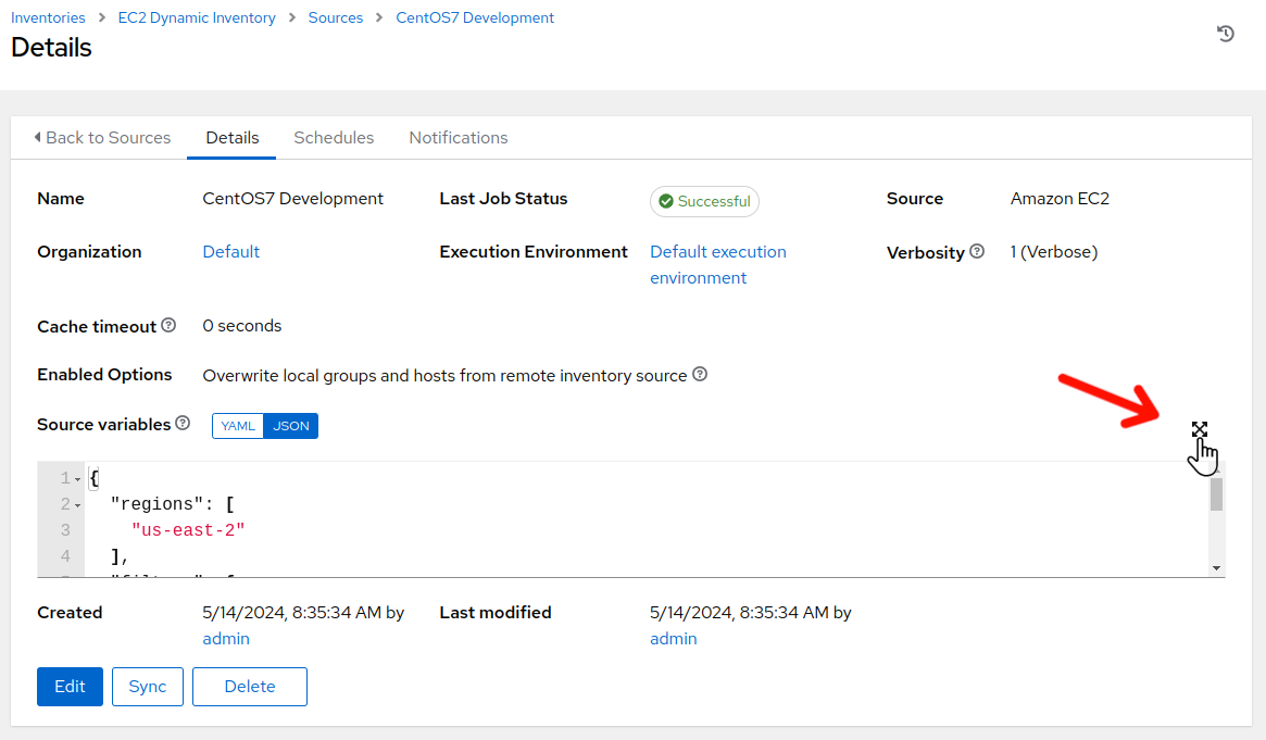 Controller inventories details expand