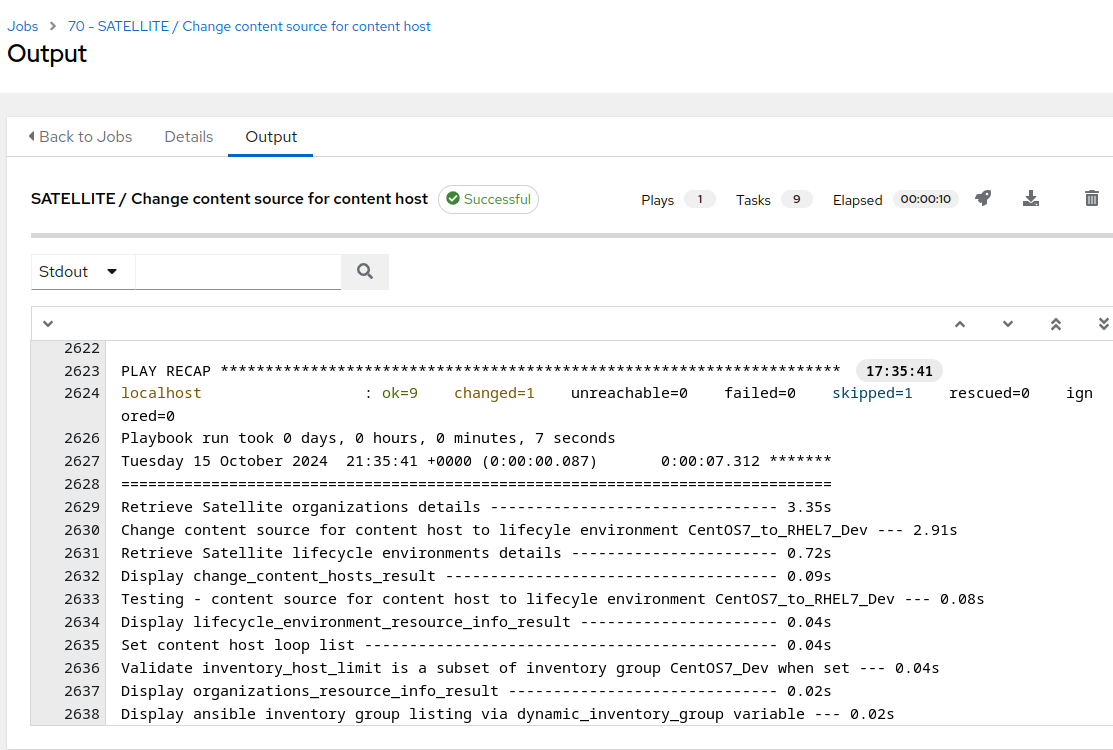 Satellite Change content source for content host job output