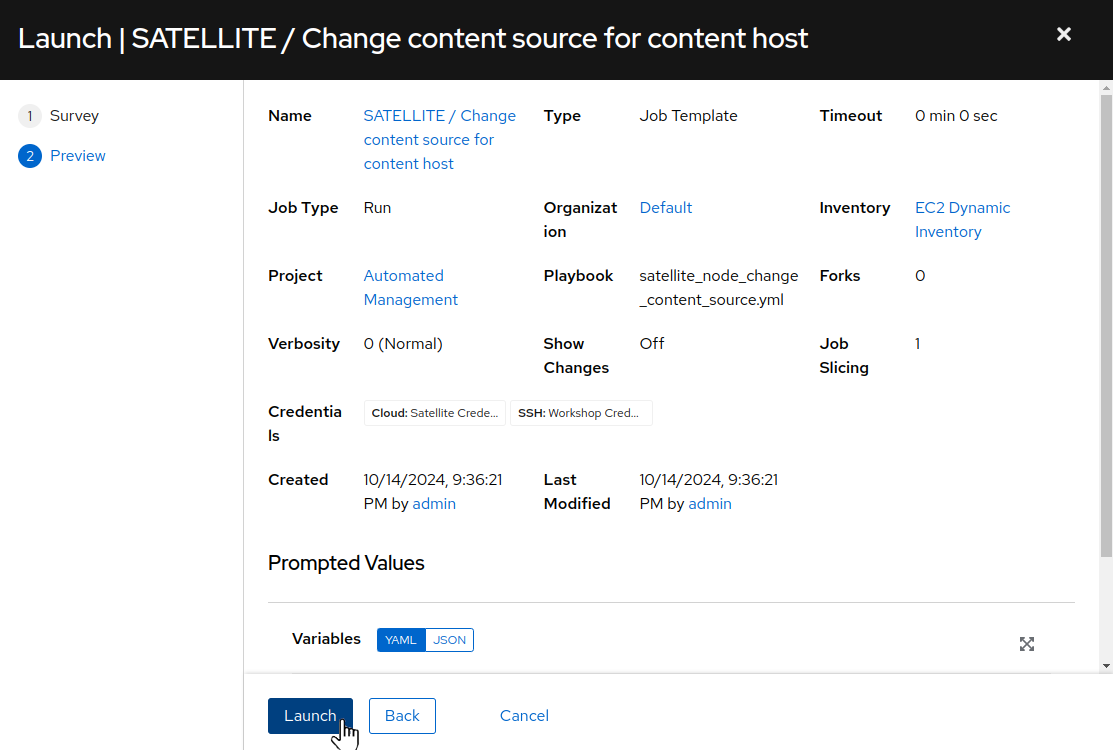 Satellite Change content source for content host preview