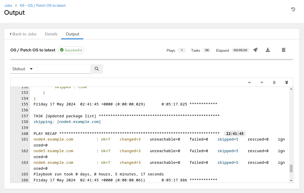 "OS / Patch OS to latest" job output