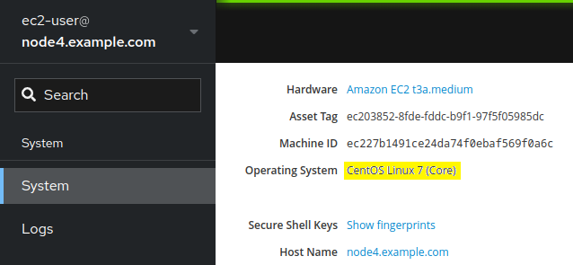 node4 running CentOS Linux 7 (Core)