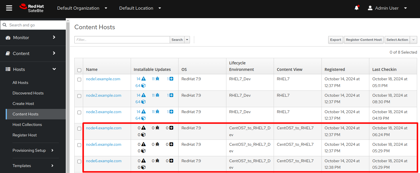 content hosts in Satellite