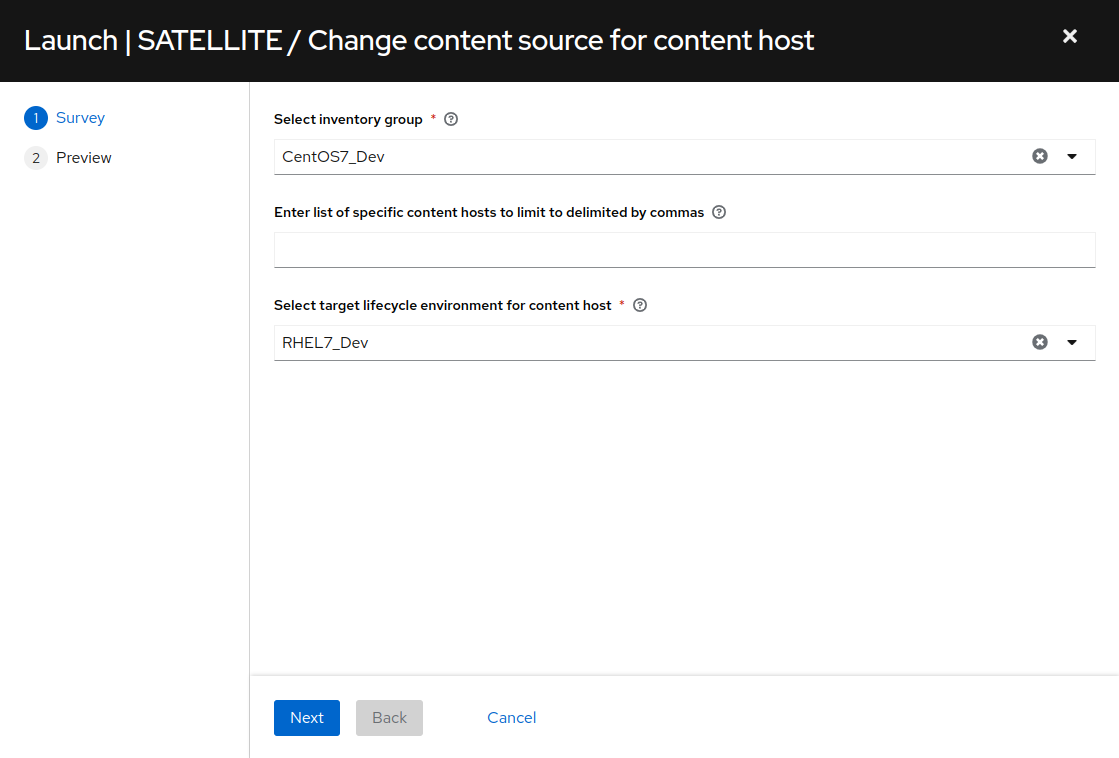 Satellite Change content source for content host