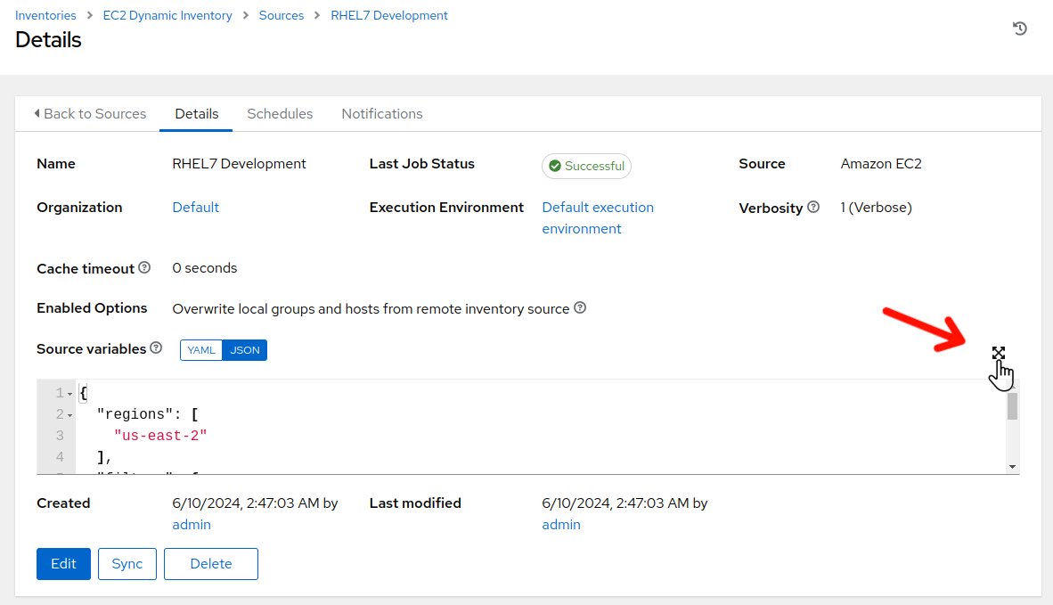 Controller inventories details expand