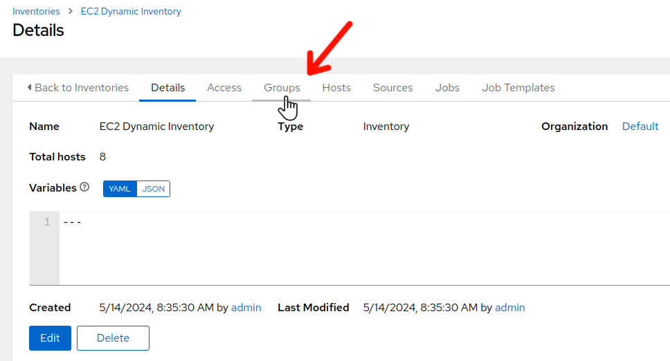 Controller inventories groups