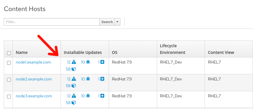 Content Hosts on Satellite Web UI