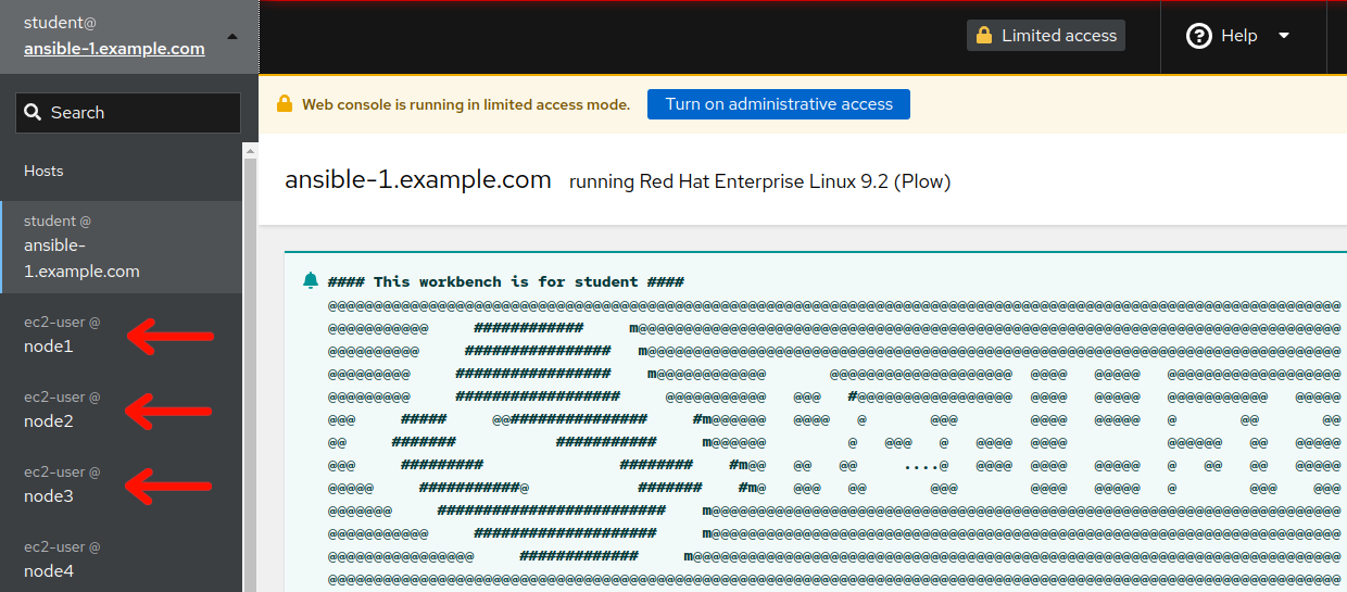 remote host menu listing all three tier app servers